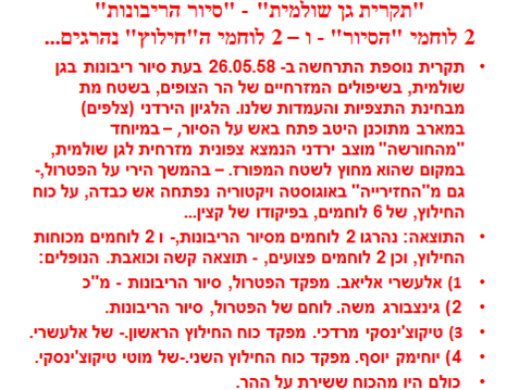 "Sovereignty patrol" ... <br> "Shulamit Garden Incident"